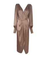 K. Rutman satin rose gold long dress